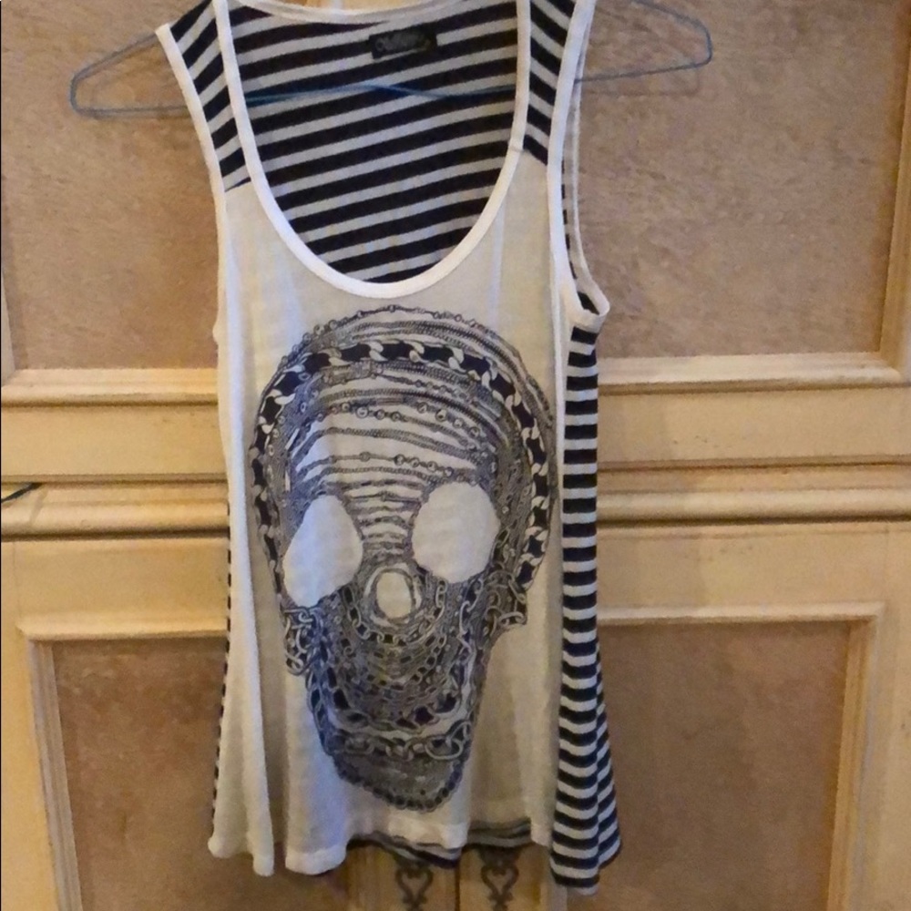 Lauren Moshi skull striped tank top!
